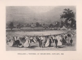 Angleterre contre Victoria à Melbourne, Australie, janvier 1862