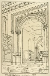 Entrée des différents tribunaux, Guildhall, Londres, juin 1815