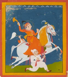Portrait équestre de Maharana Bhim Singh de Mewar, vers 1785