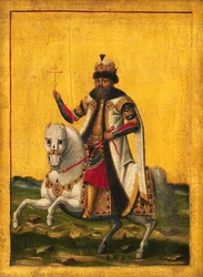 Portrait équestre du tsar Michel Ier Fiodorovitch de Russie 1596-1645, vers 1650-1660