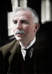 Ernest Rutherford 1871-1937, physicien atomique lauréat du prix Nobel, vers 1908