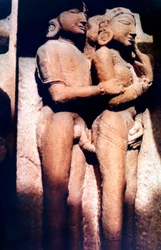 Sculpture érotique, temple hindou, Khajuraho, Inde, 950 - 1050
