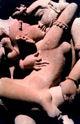 Sculpture érotique, temple hindou, Khajuraho, Inde, 950-1050