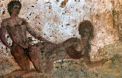 Peinture murale érotique, Pompéi, Italie