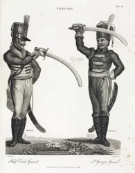 Escrime : demi-garde circulaire et garde de Saint Georges