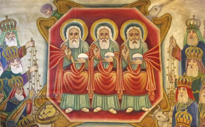 Icône copte éthiopienne au Saint-Sépulcre, Jérusalem, Israël