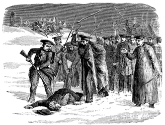 Prisonnier russe exilé étant discipliné, 1874