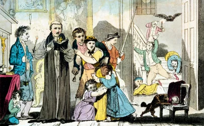 Exorcisme par cloche, livre et bougie, 1816