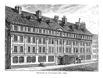 Extérieur de Furnivals Inn, 1754