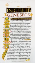 Fac-similé du début du Livre de la Genèse, 1840
