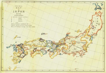 Carte féodale du Japon avant Sekigahara, 1903
