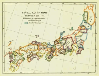 Carte féodale du Japon entre 1564-73, 1903