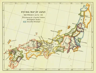 Carte féodale du Japon entre 1573-83