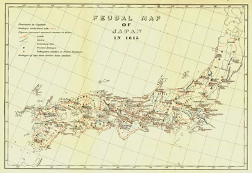 Carte féodale du Japon en 1615, 1903