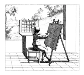 Figure pratiquant le dessin en perspective, 1639