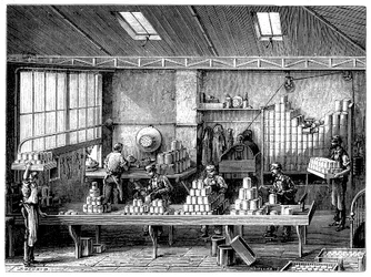 Remplissage et soudure des boîtes de conserve, France