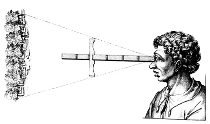 Mesure de la distance angulaire entre deux bords de bois à l