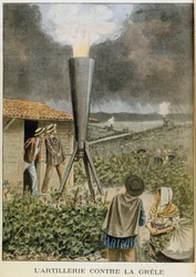 Tirer un canon dans les nuages pour éviter une tempête de grêle, 1901
