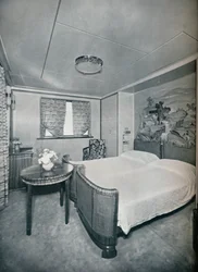 Cabine de luxe en première classe à bord du Victoria, 1931