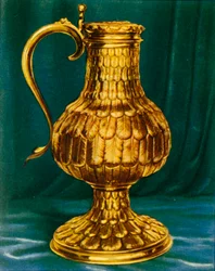 Flacon avec travail de plumes, 1938