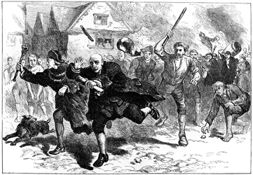 Fuite de Thomas Hutchinson devant les émeutiers, Boston, Massachusetts, 1765 c1880