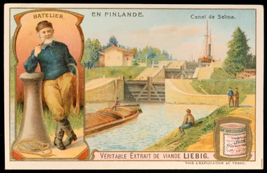Écluses sur le canal de Saima, Finlande, vers 1900
