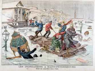 Inondations à Saint-Pétersbourg, Russie, 1903