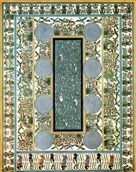 Peinture de sol dans un palais à Tell el-Amarna, Égypte