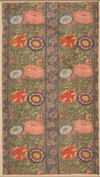 Soie rayée florale sur fond doré, 1600-1650