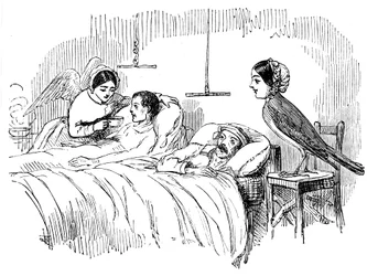 Florence Nightingale observant une infirmière au travail, 1854