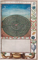 Florilegium : page 15 recto jardin labyrinthe, 1608