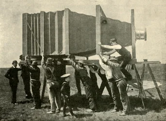 Mise au point de la caméra gigantesque pour le travail, 1901