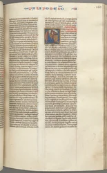 Fol. 160r, Chroniques II, initiale historiée C, Salomon agenouillé devant un autel priant..., c. 127