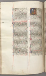 Fol. 227v, Psaume 80, initiale historiée E, David frappant un carillon d