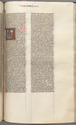 Fol. 350r, Osée, initiale historiée V, Osée prêchant à trois hommes