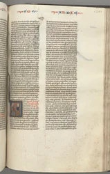 Fol. 357r, Abdias, initiale historiée V, Abdias et un Juif en discussion, c. 1275-1300