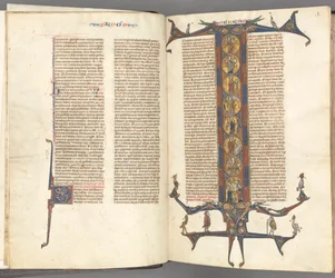 Fol. iii v, Initiale feuillagée, vers 1275-1300