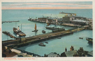 Folkestone. Port et nouvelle jetée, fin du 19e-début du 20e siècle