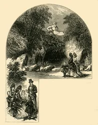 Fontaine dans les jardins de Surrey, vers 1878