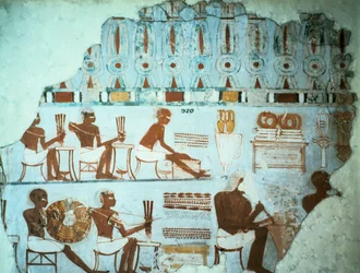 Fragment de plâtre peint de la tombe de Sebekhotep, de Thèbes, Égypte, 18e dynastie, vers 1400 av. J.-C.