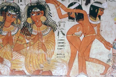 Fragment de peinture murale de la tombe de Nebamun, Thèbes, Égypte, 18ème dynastie, vers 1350 av. J.-C.
