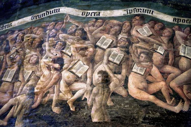 France, Tarn, Albi, Cathédrale Sainte-Cécile, fresque du Jugement dernier, - (1474-fin du 15ème siècle), la descente aux enfers, détail