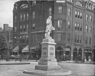 Statue de Franklin, Washington DC, USA, vers 1900