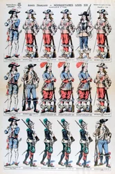 Armée française, mousquetaires de Louis XIII, 17e siècle 19e siècle