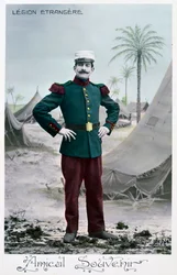 Carte postale de la Légion étrangère française, vers 1900