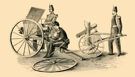 Mitrailleuse Française en Action, vers 1872