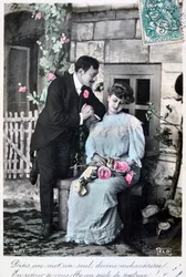 Carte postale romantique française, c1900