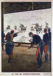 Soldats français utilisant un film de charge de cavalerie pour l