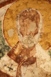 Fresque dans la crypte des Saints Stéphane (Saint-Étienne), Poggiardo, Apulia, Poggiardo, Italie