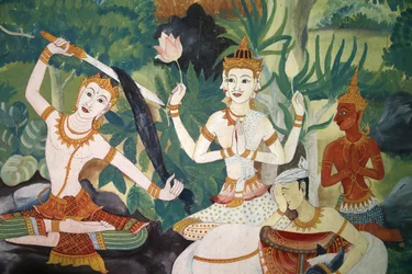 Bouddha coupant ses cheveux et renonçant à sa vie antérieure, Hua Hin, Thaïlande